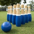 thumbnail image 3 of Hey Play 10-Pin Indoor/Outdoor Wood Bowling Set with 2 Balls and Carry Bag, 3 of 5