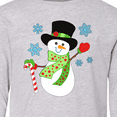 thumbnail image 4 of Inktastic Christmas Snowman in Top Hat with Candy Cane Long Sleeve Youth T-Shirt, 4 of 5