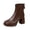Brown, variant on Women's Boots Mid Calf Chunky Heel Square Toe Womens Snow Boots Winter Comfortable Warm Booties for Commute Outdoor Walking