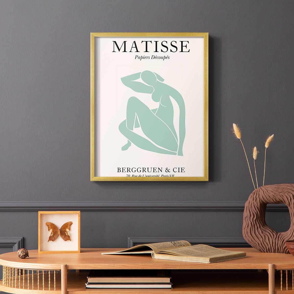 Matisse DII Framed Print in Gold Solid Wood Framed Print No Nail Hanging