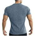 thumbnail image 4 of Tee Shirts Mens Qiggri Men's Casual Summer Short Sleeved Solid Color V-neck Loose Elastic Fitness Blouses Shirts Mens Short Sleeve Shirts, 4 of 6
