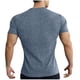 thumbnail image 4 of pstuiky camisetas de hombre, Camisa informal de manga corta con botones y cuello vuelto de color liso para hombre camisetas de hombre xl, 4 of 6