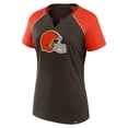 thumbnail image 2 of Women's Fanatics Brown/Orange Cleveland Browns Glittered Primary Raglan T-Shirt, 2 of 3