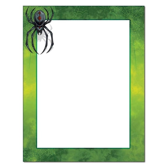 Scary Splider Halloween Letterhead Laser & Inkjet Printer Paper - 8.5in. X 11in. - 25 Sheets (olh25225) - Halloween Stationery