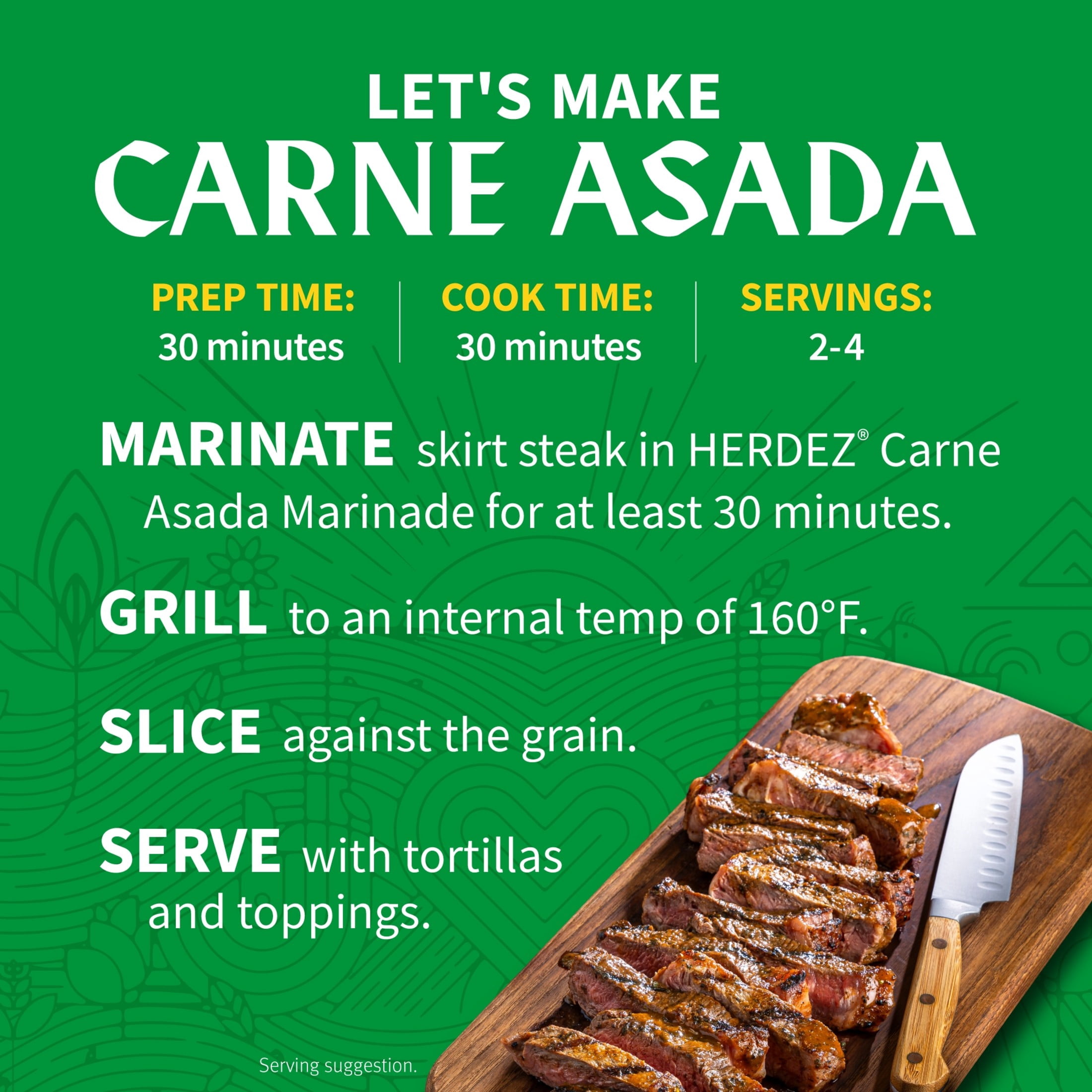 (6 pack) HERDEZ Carne Asada Marinade Mild, Marinade, 12oz Glass Bottle