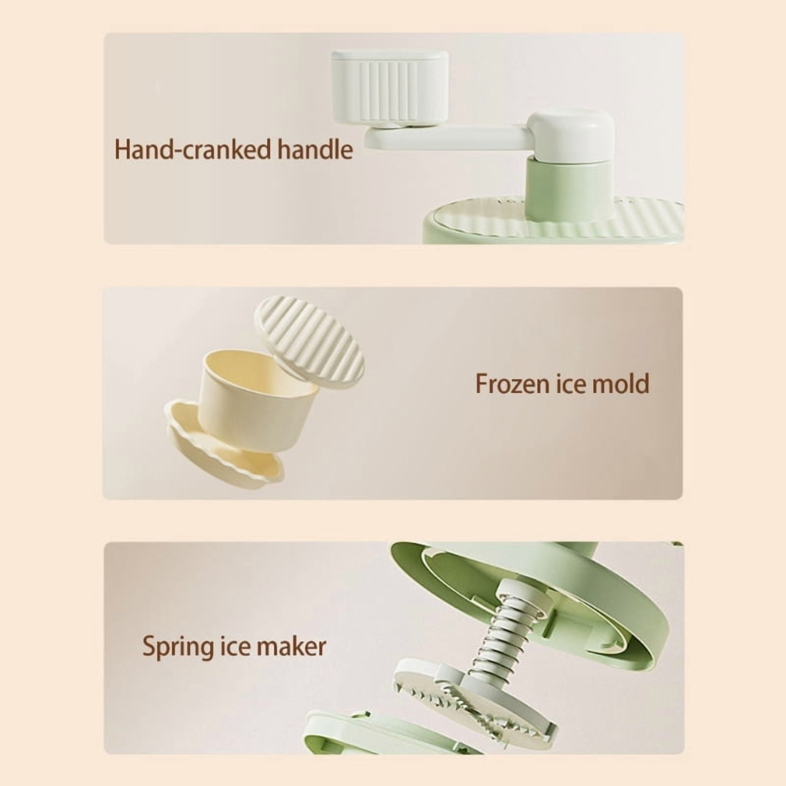 Hand Cranks Snow Cone Machine Delicate Ice Crusher Practical Kitchen Tool For Shaved Ice Dessert And Beverages