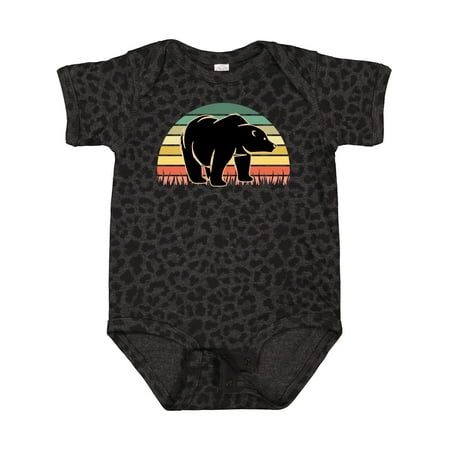

Inktastic Bear Silhouette Nature Retro Sunset Gift Baby Boy or Baby Girl Bodysuit