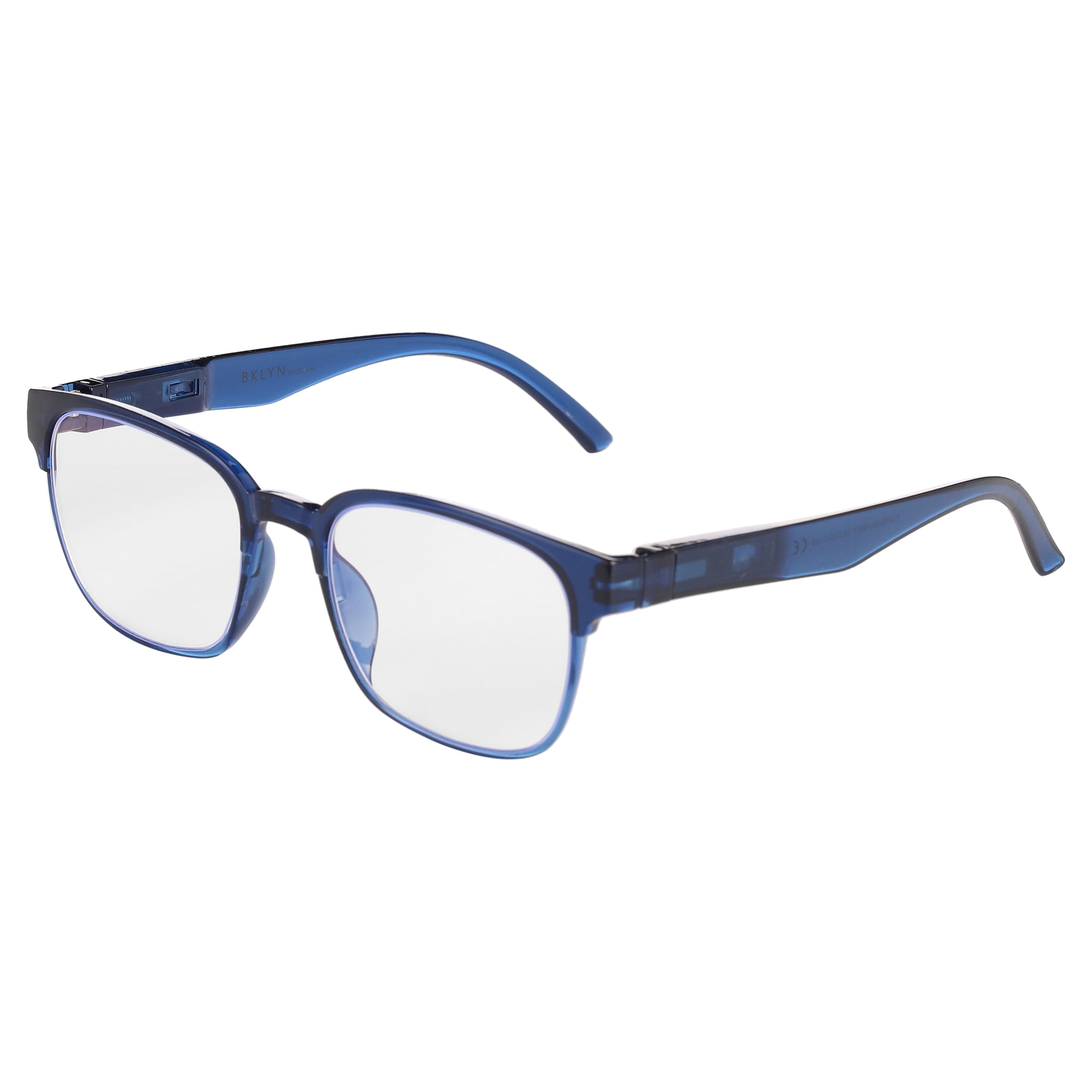 (2 pack) Bklyn, Flatbush, Adult, Mens, Plastic, Plano Blue light Readers, Black, 1 Pair