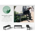 thumbnail image 3 of 48" HDPE Outdoor Bench, All-Weather & Fade-Resistant 2-Person Garden Bench, Low Maintenance Patio Bench for Garden, Porch & Patio,Black, 3 of 13