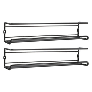 Sparsain Set of 2 Wall Mounted Spice Racks (Black)