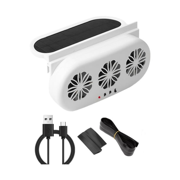 Ventilador de refrigeración para vehículos SUV, circulación de aire, extractor de ventana con energía solar Blanco