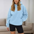 thumbnail image 5 of Hoodies for Women Oversized Letter Print Sweatshirt Long Sleeve Soft Comfy Pullover with Pocket Casual Fall Winter Fashion Clothes ,Light Blue,XL, 5 of 6