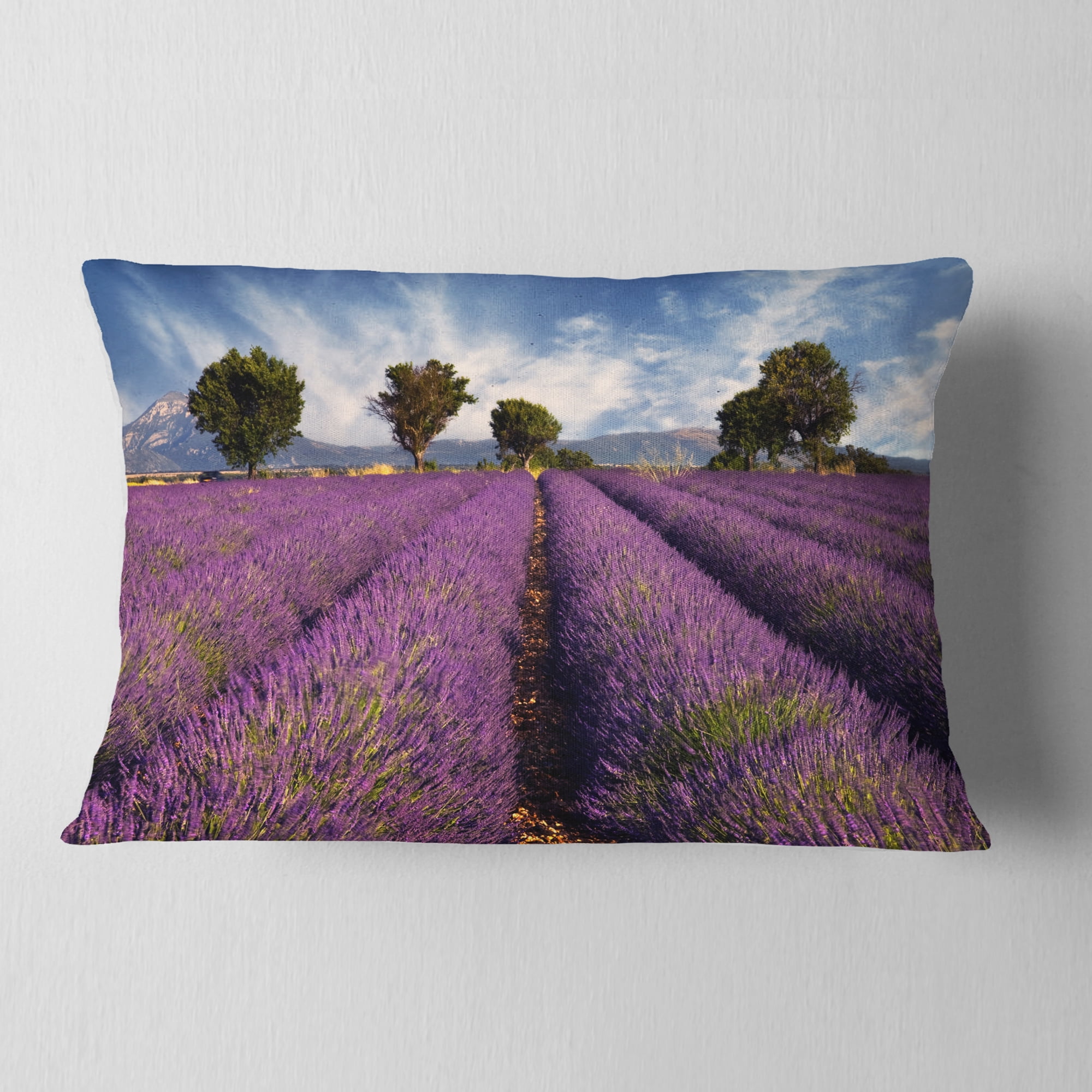 Designart 12" x 20" Purple Polyester Throw Pillow