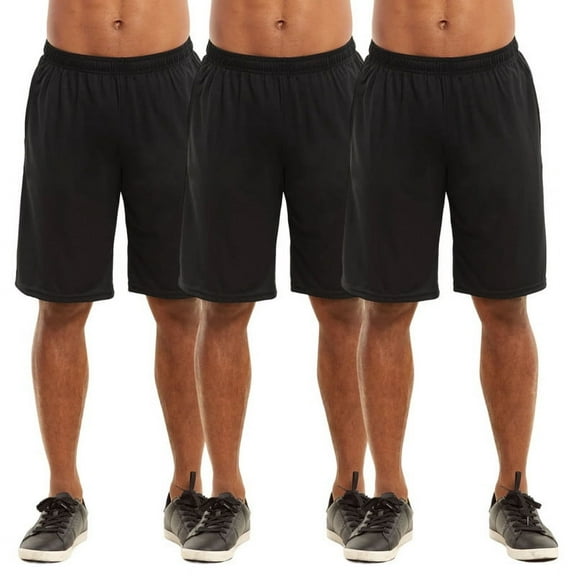 3 Pack Men’s Athletic Shorts Running with Pockets Drawstring S-3XL Regular Big & Tall Solid Elastic Waist Training Gym Workout Sports Bottoms Menswear