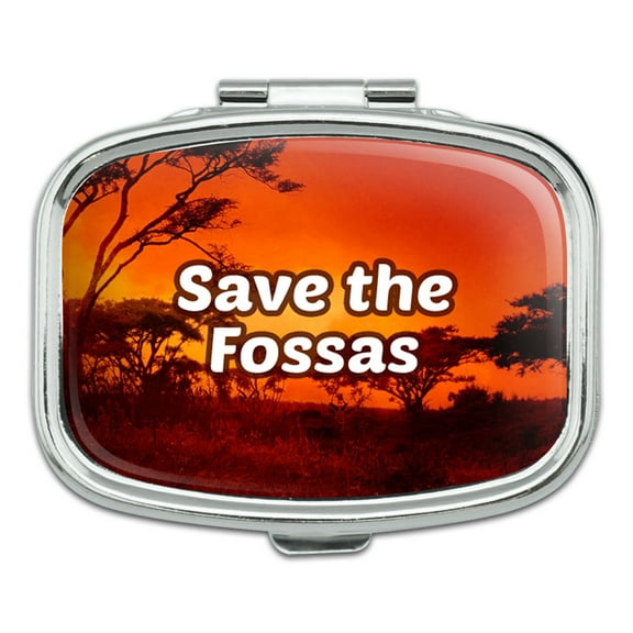 Save the Endangered Animals Species - Fossas - Rectangle Pill Box