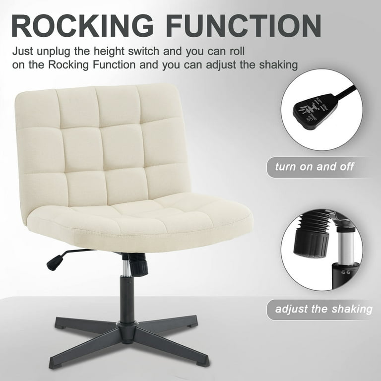 SESSLIFE Ergonomic Office Chair, Wide Seat Linen Desk Chair