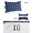 thumbnail image 3 of Pack of 4 Outdoor Lumbar Pillow Covers 11x16 Inch, Navy Blue Striped Waterproof Throw Pillow Covers Set, Modern Abstract Art Geometric Stripes Decorative Cushion Cases for Patio Porch Car, 3 of 7