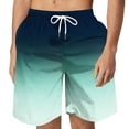 thumbnail image 1 of DPTALR Men Casual Gradation Print Shorts With Pockets Elastic Waist Beach Pants, 1 of 4