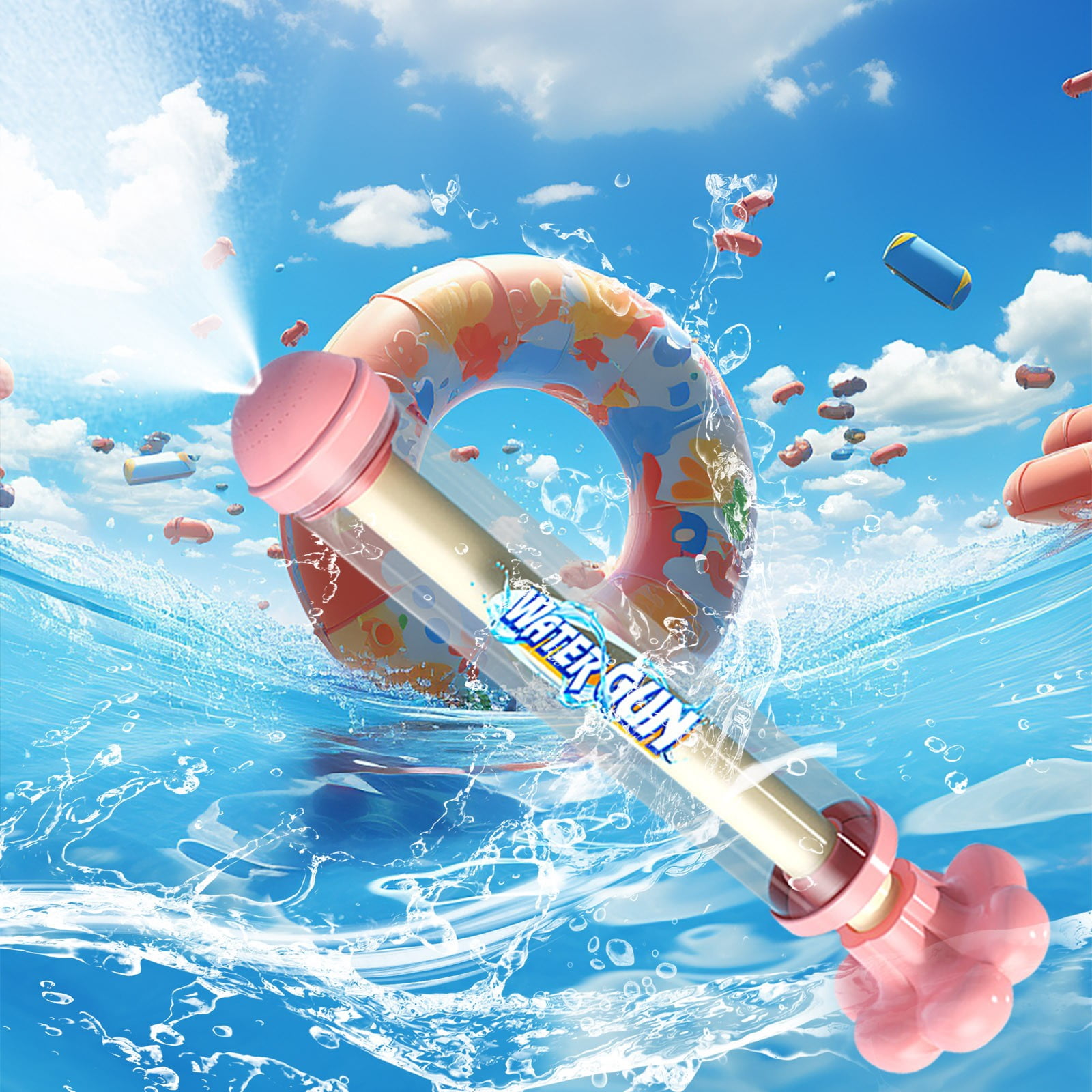Firework Water Gun,Water Fireworks,Fireworks Water Gun,Couple Romance Firework Style Water Spray Gun, High Pressure Pull-Out Sprinkler Spray Toys for Bathing, Pool, Party Entertainment