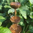 thumbnail image 6 of Small Animals Drinking Water Feeder, Outdoor Garden Bird Bath, Rust Colored Iron Multi-Tier Rainwater Collector, Staggered Three-Layer Sculptural Courtyard Decoration, 6 of 6