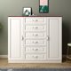 thumbnail image 3 of Gabinete de almacenamiento en el pecho, cómoda moderna y sencilla, de madera maciza, para sala de estar, gabinete de almacenamiento europeo, dormitorio, cajón blanco, 3 of 4