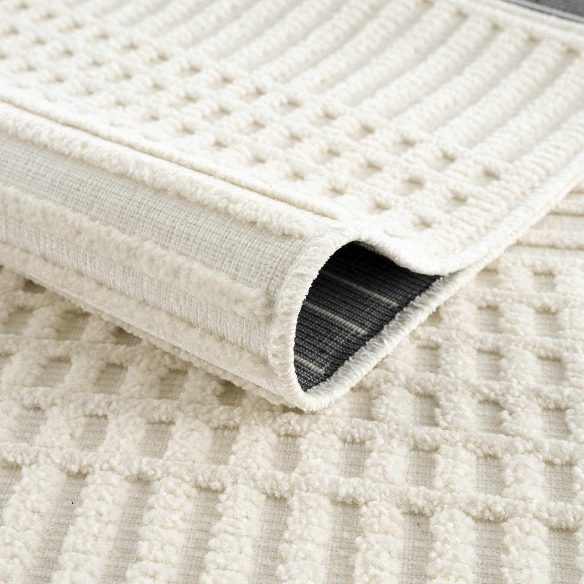 Hauteloom Rhun Living Room, Bedroom Machine Washable Area Rug - Bohemian Modern Farmhouse - Moroccan Transitional - White, Light Cream, Off White, Ivory - 7'10" x 10'1"