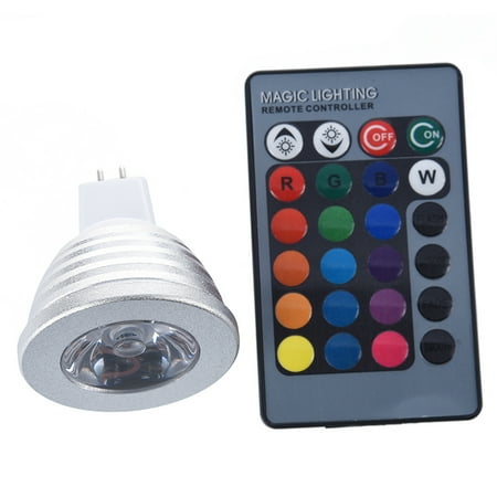 

1x MR16 3W 16 Color RGB LED Light Bulb Lamp + IR Remote Control