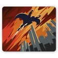 thumbnail image 1 of Vintage Mouse Pad, Silhouette of a Superhero over Apartments in Sky Night Fiction Comic Image, Rectangle Non-Slip Rubber Mousepad, Red Orange Grey, by Ambesonne, 1 of 2