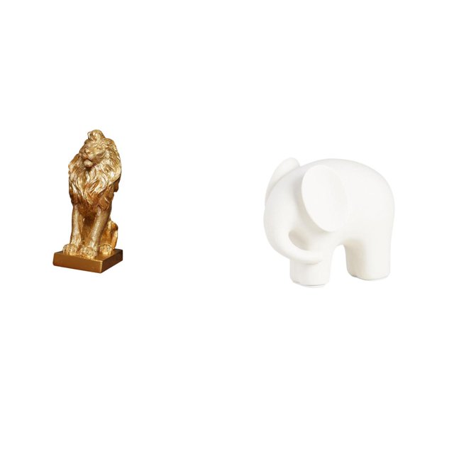 Escultura de león y de cerámica, estatua coleccionable de animal, figura artística, adorno decorativo para oficina, hogar, estantería, mesa,