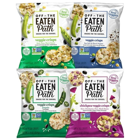 Off the Eaten Path Veggie Crisps Variety Pack, 1.25 oz Bags, 16 Count Best By 10/24/2023