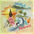 thumbnail image 2 of Art Licensing Studio 26x26 White Modern Wood Framed Museum Art Print Titled - Hawaii Paradise Pattern, 2 of 4
