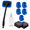 Blue, variant on Car Windshield Cleaner Tool Kit with Spray Bottle, 5 Reusable Microfiber Covers, 2 Towels, Interior Glass Cleaner for Dashboard & Windows, Blue