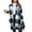 Blue A, variant on Flannel Shirt for Women Long Sleeve Shacket Jackets Casual Lapel Button Down Plaid Printed Shirt Trench Coats, S-2XL