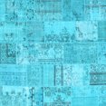 thumbnail image 1 of Ahgly Company Indoor Square Patchwork Light Blue Transitional Area Rugs, 5' Square, 1 of 4