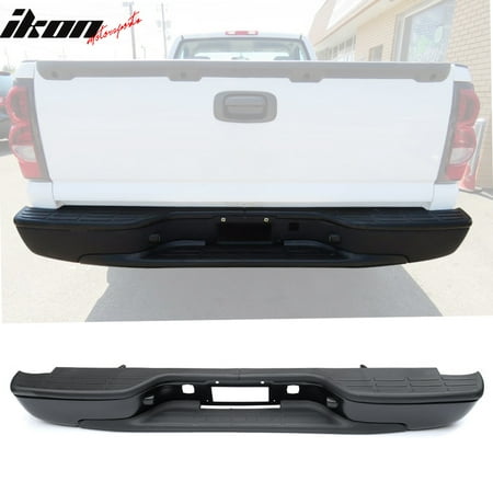 Compatible with 99-06 Chevy Silverado GMC Sierra Rear Step Bumper SS Black
