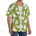 thumbnail image 4 of KLL Lovely Chickens Print Men's Shirt Short Sleeve Button Down Summer Cuba Beach Shirts- Large, 4 of 7