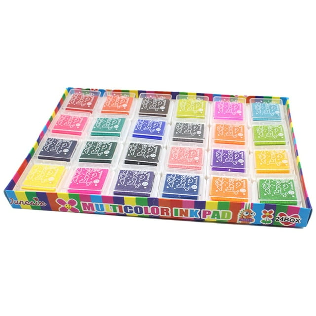 Craft Ink Pad | 24 Colors Craft Finger Gradient Ink Pads for Kids | Colorful Stamps Partner DIY Color Ink Pad for Stamps Paper