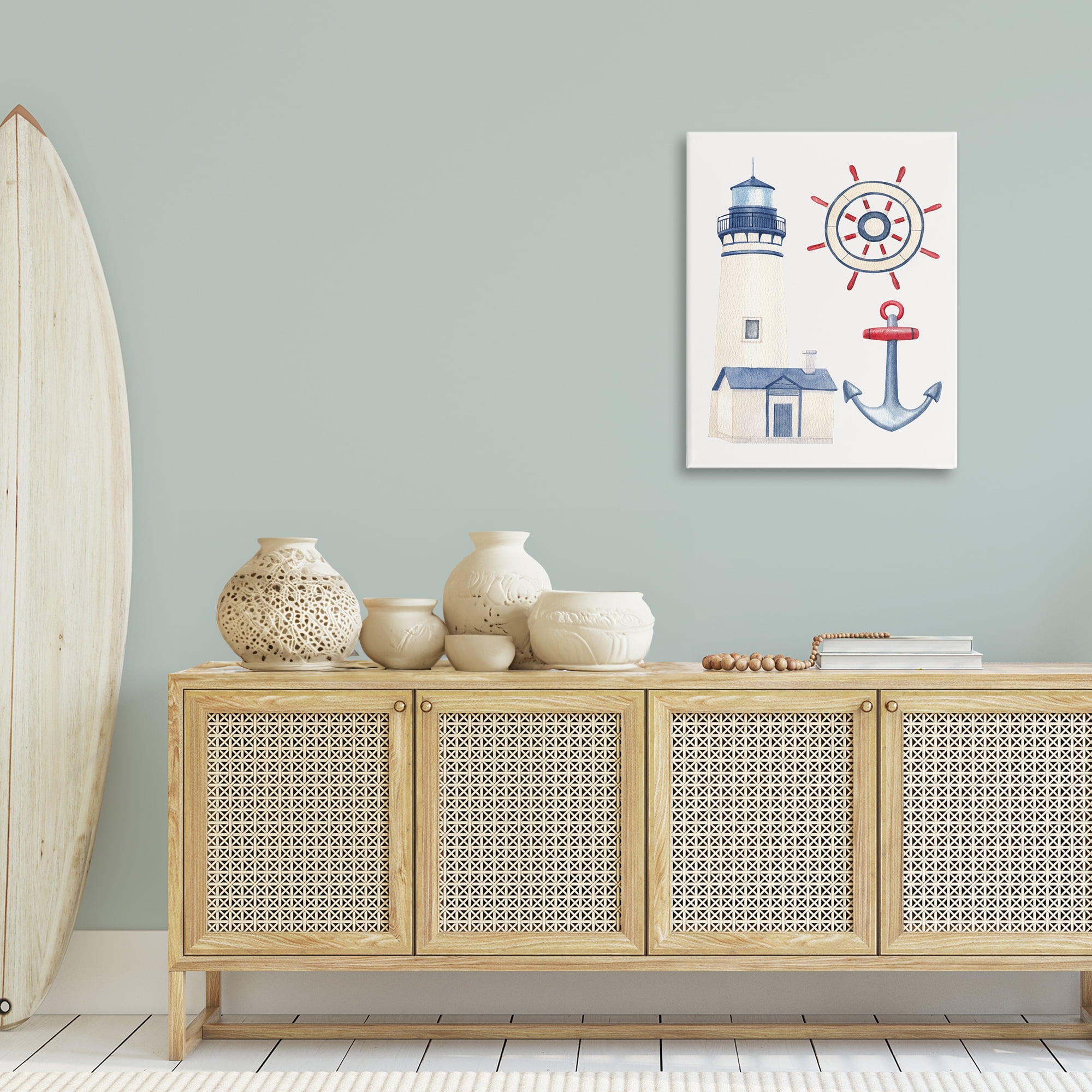 Stupell Industries Nautical & Boating Gear Nautical & Beach Painting Wrapped Canvas Art Print Wall Art, 24 x 30