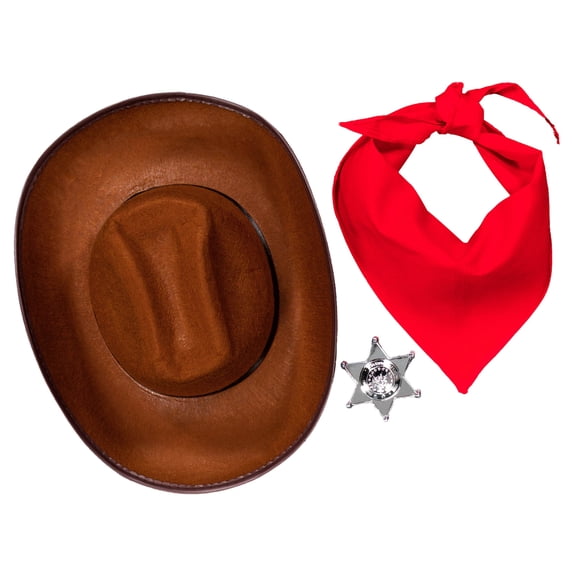 Cowboy Costume Accessory Kit for Children, Brown, 3 Pieces, Halloween by Way To Celebrate