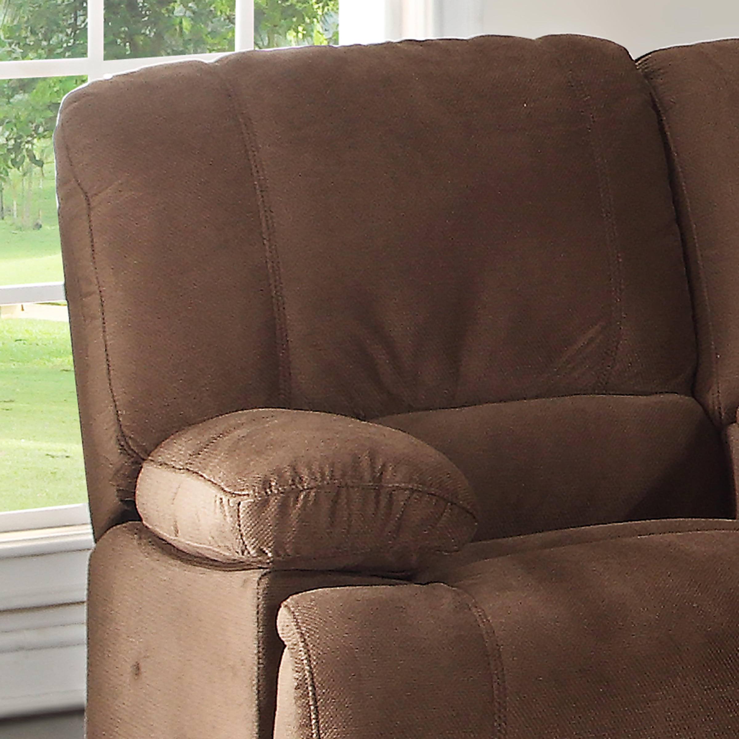 AC Pacific Kevin Brown Dual Reclining Polyester 2-Seat Love Seat
