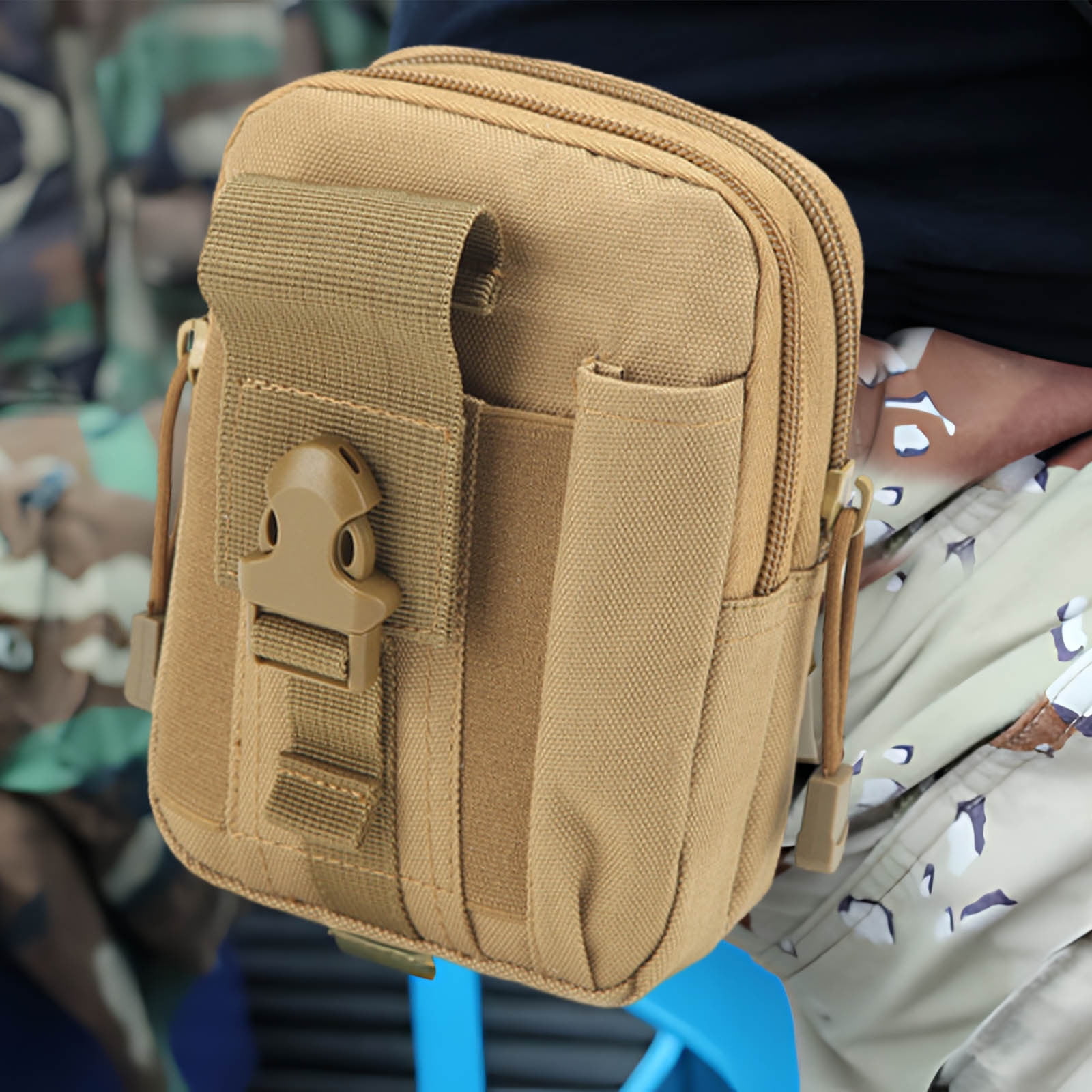 Sacoche Ceinture Militaire - Taille Moyenne - Camouflage Vert Armée - Neuf Avec étiquettes