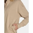 thumbnail image 4 of Time and Tru Women's Mock Neck Sweatshirt with Button Placket, Sizes XS-XXXL, 4 of 5