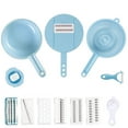 thumbnail image 2 of STAOEDU Vegetable Chopper, 12 in 1Multifunctional Food Chopper, Kitchen Vegetable Slicer Dicer Cutter,Veggie Chopper With 5 Blades,Carrot Chopper With Container (Blue), 2 of 9