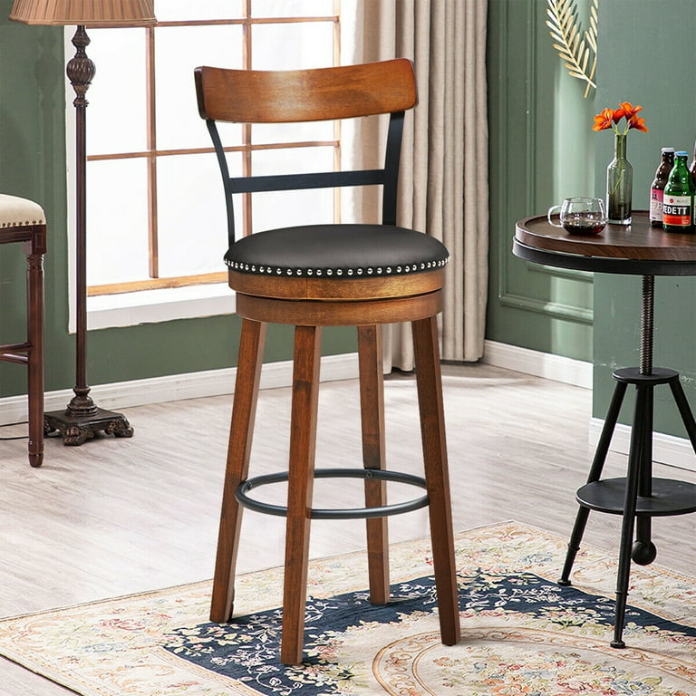 Gymax Bar Stool with 360 Degree Swivel Brown Walmart