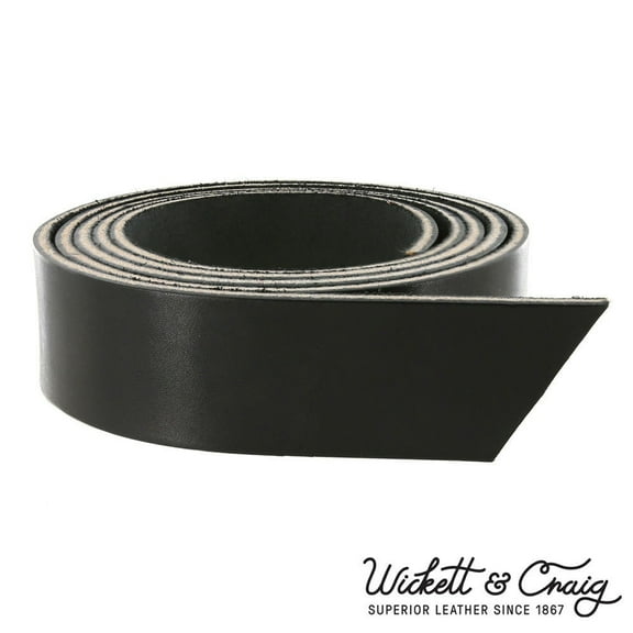Wickett & Craig English Bridle Leather Strap, Black, 55" to 60" Long, 8-10oz & 10-12oz