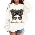 thumbnail image 4 of Little Girls Graphic Hoodie Long Sleeves Loose Fit Printed Casual Outerwear Top Sweatshirt Tops Size 7T , White, 4 of 8