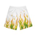 thumbnail image 5 of Yaoyar Men's Flame Graphic Print Fun Dual Beach Shorts with Pocket Casual Summer Swim Beach Sports Shorts Fast-Drying Trousers,Yellow,S, 5 of 8