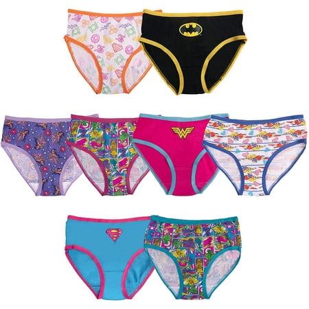 

DC Super Hero Girls Wonder Woman Girls Panties Underwear - 8-Pack Toddler/Little Kid/Big Kid Size Briefs