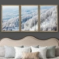thumbnail image 3 of wall26 Framed Canvas Print Wall Art Set Aerial View Winter Snow Tree Forest Nature Wilderness Photography Realism Rustic Landscape Colorful Cool for Living Room, Bedroom, Office - 24"x36"x3, 3 of 5