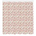 thumbnail image 2 of Ambesonne Spring Shower Curtain, Strawberry Flowers Stars, 69"Wx70"L, Olive Green Coral White, 2 of 4